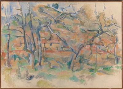 Drzewa i dom, Prowansja autorstwa Paul Cézanne