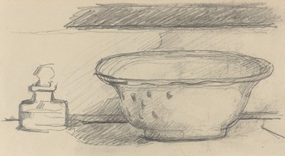Umywalka i Butelka Zapachowa [recto] autorstwa Paul Cézanne