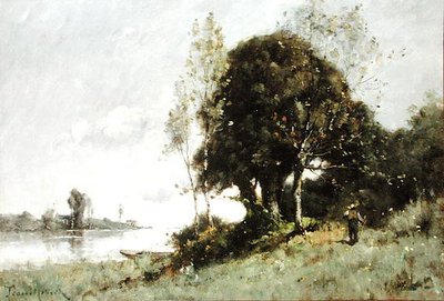 Wyspa nad Loarą (olej na płótnie) autorstwa Paul Desire Trouillebert