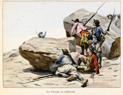 Chouannerie: Les Chouans en ambuscade, koniec XVIII wieku - Ilustracja Emile