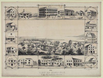 Nr 4. Widok Honolulu. Z kościoła katolickiego. autorstwa Paul Emmert