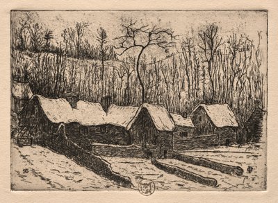 Sześć akwafort: Piekarnia kryty strzechą, Auvers, 1895. autorstwa Paul Gachet