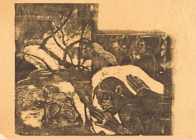 Eine Maori-Frau im Wald; Manao Tupapau (Sie wird von einem Geist heimgesucht) autorstwa Paul Gauguin