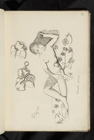 Przed i po - rysunek „Osoba dekoracyjna” autorstwa Paul Gauguin