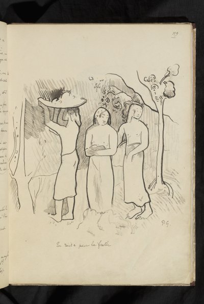 Przed i po - rysunek „W drodze na ucztę” autorstwa Paul Gauguin