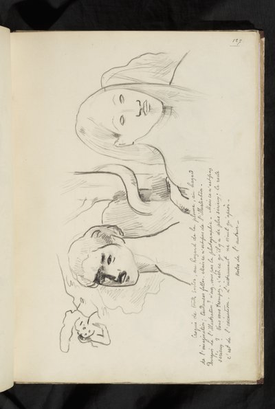 Avant et après - tekst i rysunek Adama i Ewy z wężem wijącym się wokół drzewa za nimi autorstwa Paul Gauguin