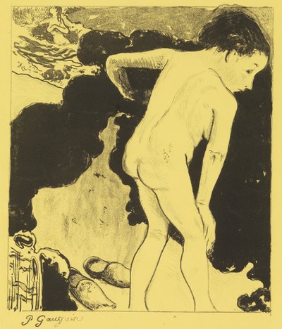 Kąpiący się w Bretanii, z Suity Volpini: Dessins litographiques, 1889., 1889. autorstwa Paul Gauguin