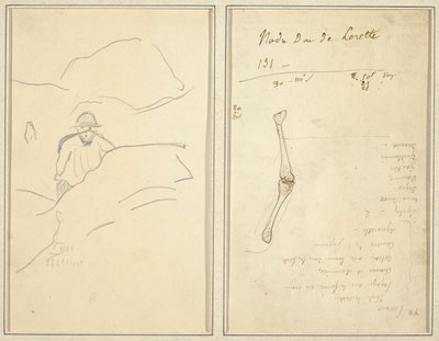 Breton chłopiec w krajobrazie; Studium ramienia [verso] autorstwa Paul Gauguin