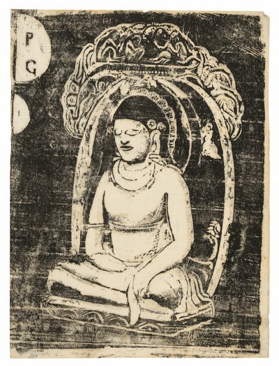 Budda, z zestawu późnych odbitek drewnopodobnych autorstwa Paul Gauguin