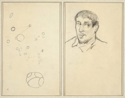 Koła i cyfry; Autoportret [rekto] autorstwa Paul Gauguin