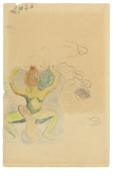 Danse maori (akwarela i ołówek na papierze) autorstwa Paul Gauguin