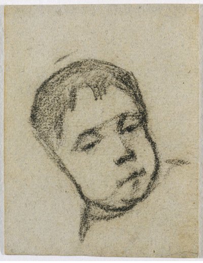 Emil Gauguin jako dziecko, głowa na poduszce, ok. 1875-76 (czarna kredka) autorstwa Paul Gauguin