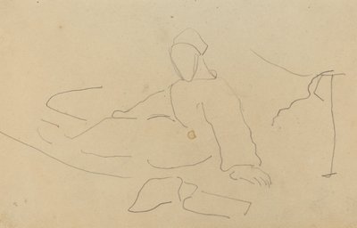 Postać siedząca na ziemi [recto] autorstwa Paul Gauguin