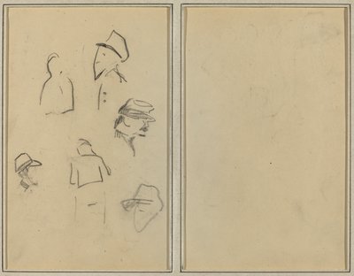 Cztery głowy i dwie postacie [verso] autorstwa Paul Gauguin