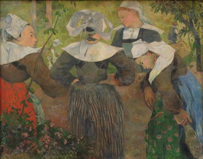 Francuski: Bretonnes causant, ou La Danse des quatre Bretonnes Cztery Bretońskie Kobiety autorstwa Paul Gauguin