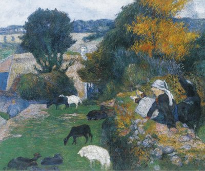 Francuski:  La bergère bretonne Bretońska pasterka autorstwa Paul Gauguin