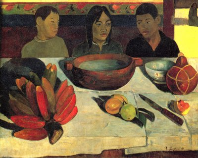 Francuski:  Le repas (Les bananes) Posiłek (Banany) autorstwa Paul Gauguin