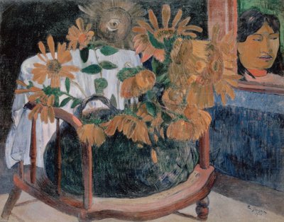 Francuski: Nature morte avec des tournesols sur un fauteuil (II) Sunflowers autorstwa Paul Gauguin