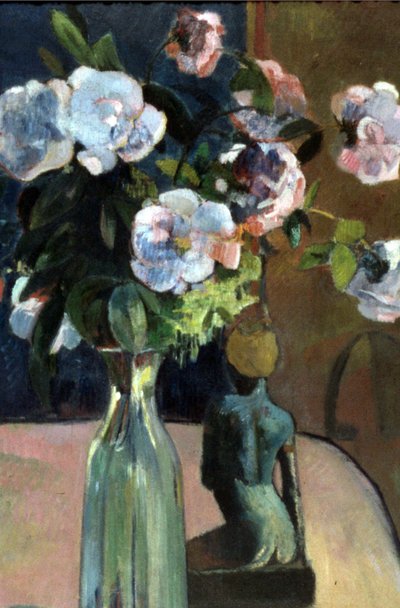 Francuski: Nature morte à la statuette, lub Roses et statuette Roses and Statuette autorstwa Paul Gauguin