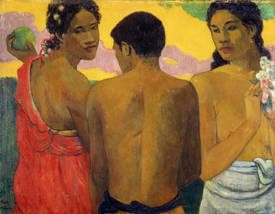 Francuski: Trois Tahitiens lub Rozmowa Trzech Tahitańczyków autorstwa Paul Gauguin