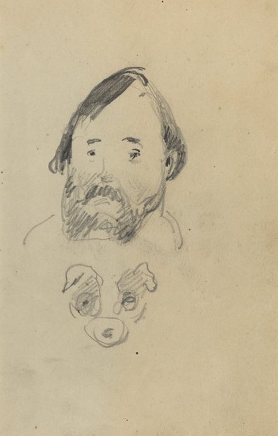 Głowa brodatego mężczyzny z głową psa [recto] autorstwa Paul Gauguin