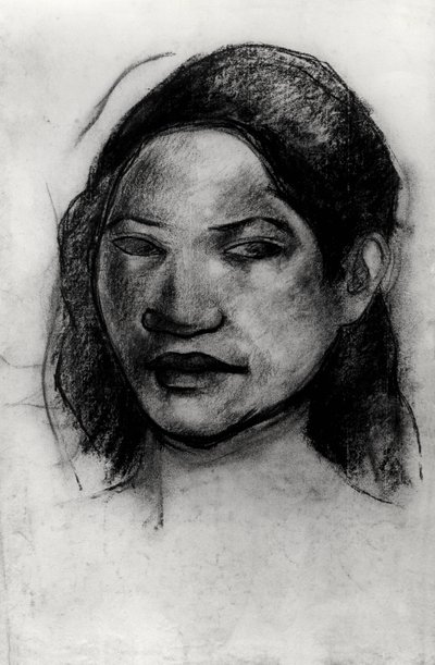 Głowa Tahitańczyka (węgiel drzewny na papierze) autorstwa Paul Gauguin