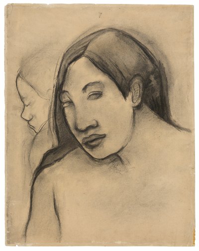 Szefowie Tahitańskich Kobiet, Widoki Przednie i Profilowe autorstwa Paul Gauguin