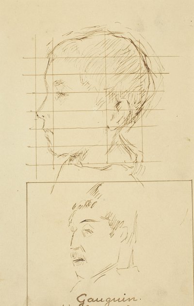 Głowy chłopca i mężczyzny (Autoportret?) [verso] autorstwa Paul Gauguin