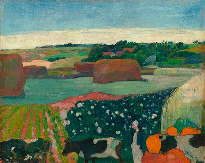 Stóg siana w Bretanii autorstwa Paul Gauguin
