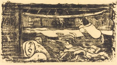 Wnętrze chaty autorstwa Paul Gauguin