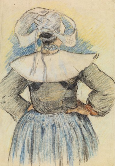 La Bretonne, Pont-Aven ok. 1886 r. (kreda na papierze) autorstwa Paul Gauguin