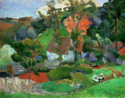Kobieta z dzbanem, czyli krajobraz w Pont-Aven autorstwa Paul Gauguin
