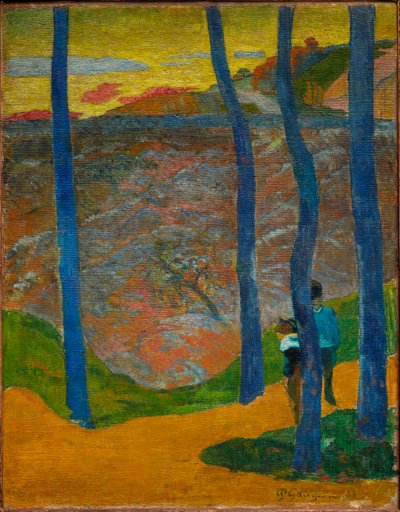 Niebieskie Drzewa. Zdasz, piękna. Błękitne drzewa. Twoja kolej nadejdzie, moja piękność!, 1888. autorstwa Paul Gauguin