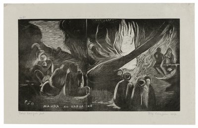 Mahna no varua ino (Diabeł mówi), z Noa Noa Suite autorstwa Paul Gauguin