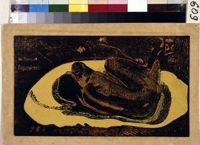 Manao Tupapau (Duch zmarłych czuwa). Grawerowanie Paula Gauguina (1848-1903) autorstwa Paul Gauguin