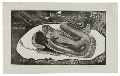 Manao tupapau (Ona myśli o duchu lub Duch myśli o niej), z Noa Noa Suite autorstwa Paul Gauguin