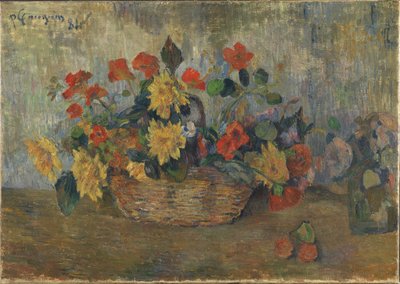 Nasturcje i dalie w koszyku autorstwa Paul Gauguin