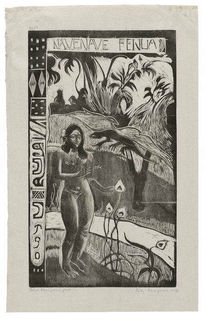 Nawa nawy fenua (Wspaniała Kraina), z Noa Noa Suite autorstwa Paul Gauguin