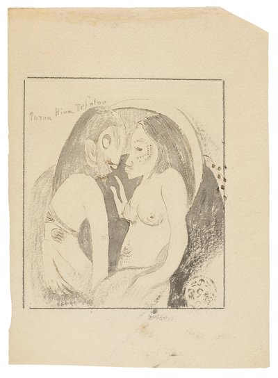 Parau Hina Tefatou (Słowa między Boginią Księżyca a Bogiem Ziemi) autorstwa Paul Gauguin
