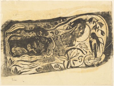 Talerz z głową rogatego diabła Planche au diable cornu, rok 1895 lub później. autorstwa Paul Gauguin