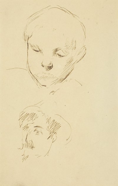 Profil chłopca i autoportret [rekto] autorstwa Paul Gauguin