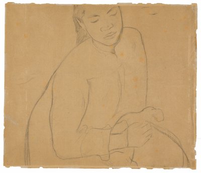 Siedząca Tahitańska Kobieta (związana z obrazem Te faaturuma [Reverie]) autorstwa Paul Gauguin