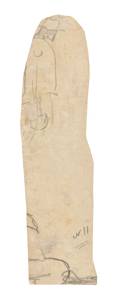 Szkic mężczyzny w kapeluszu i fragment ramienia kobiety autorstwa Paul Gauguin