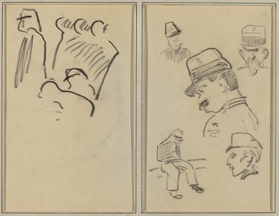 Żołnierski; Czterech żołnierzy i siedząca postać [verso] autorstwa Paul Gauguin