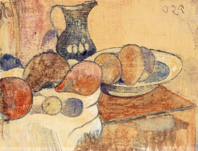 Martwa natura z dzbanem i owocami; Martwa natura z dzbanem i owocami, ok.1899 autorstwa Paul Gauguin