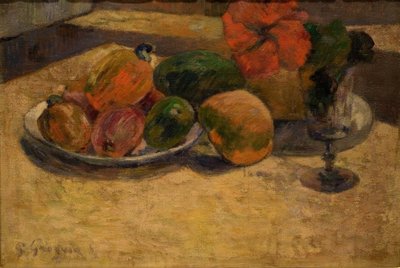 Martwa natura z mango i hibiskusem autorstwa Paul Gauguin