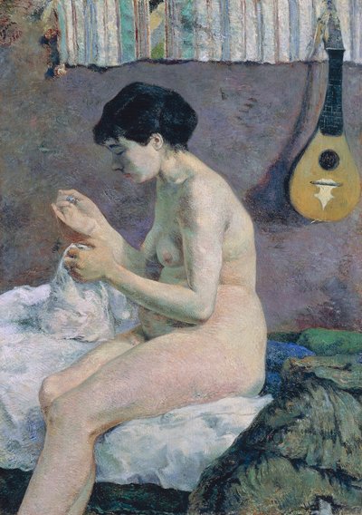 Studium aktu, szycia Suzanne autorstwa Paul Gauguin