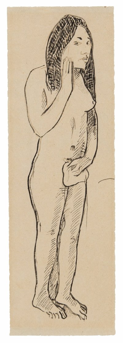 Ewa tahitańska (związana z obrazem Parau ne te varua ino) (recto); Fragment inskrypcji (związany z Cahier pour Aline) (verso) autorstwa Paul Gauguin