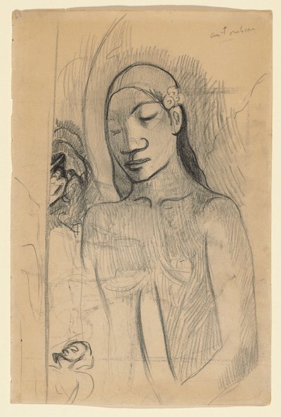 Figura tahitańska, c.1895-96 autorstwa Paul Gauguin