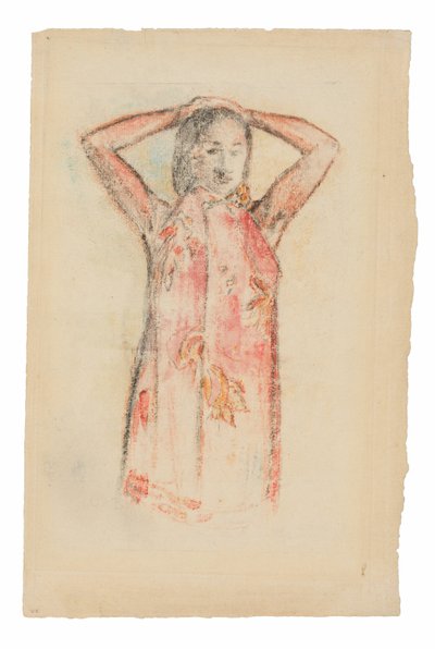 Tahitańska dziewczyna w różowym pareu autorstwa Paul Gauguin